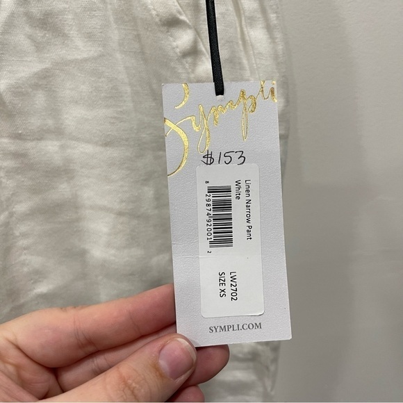 Sympli Linen Narrow Pants in White Lagenlook Coastal Grandma X-Small - Picture 4 of 8